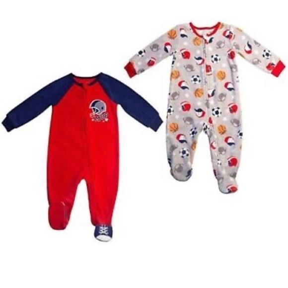 Absorbs Kids' 2-pack Fleece Blanket Sleeper Sports ⚽️🏀🏈⚾️ 9M - Picture 4 of 6